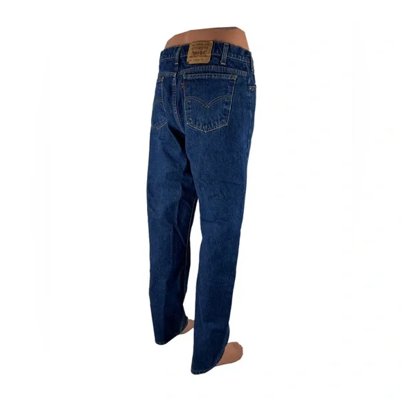 Vintage Levis 505 Jeans 33 x 32 (actual) Straight Blue Orange Tab Mexico 1995